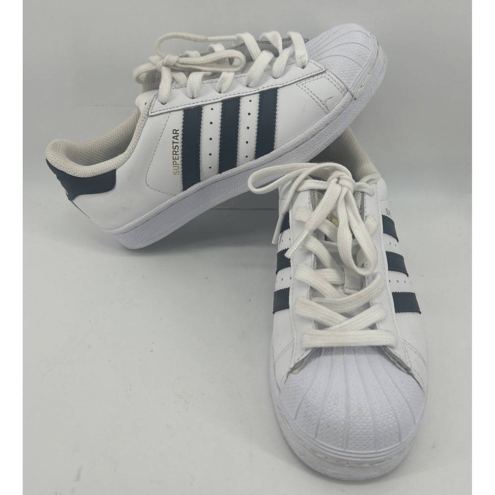 Adidas Superstar Sneakers White With Black Stripes Kids Size 5